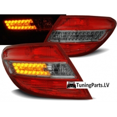 Mercedes Benz W204 C-class (07-10) aizmugurējie lukturi + LED pagriezieni, tonēti